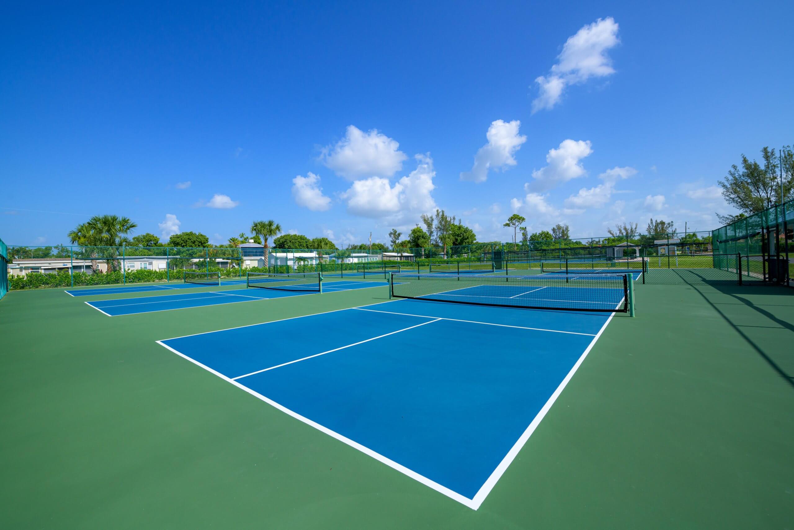 Pickleball court at a manufactured home community in Bonita Springs, FL